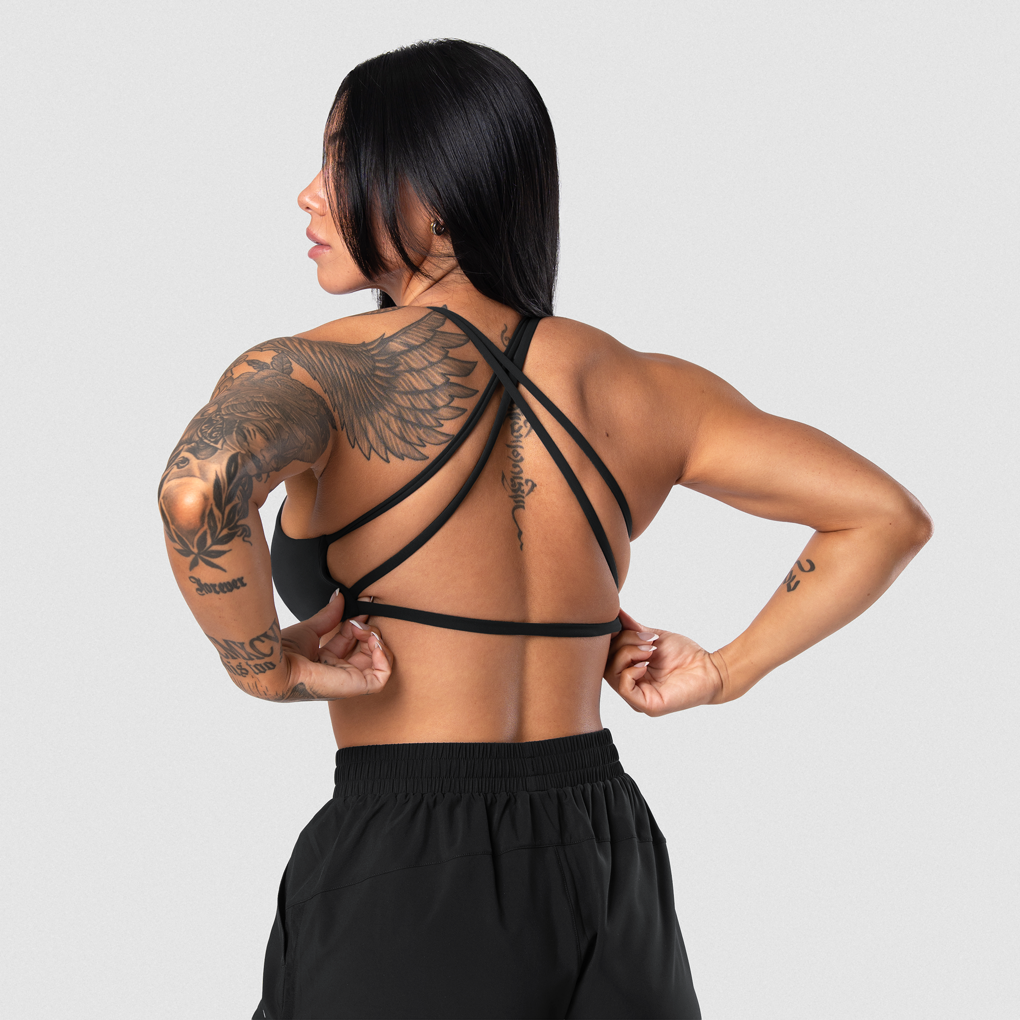 Axis Open Back Bra - Black