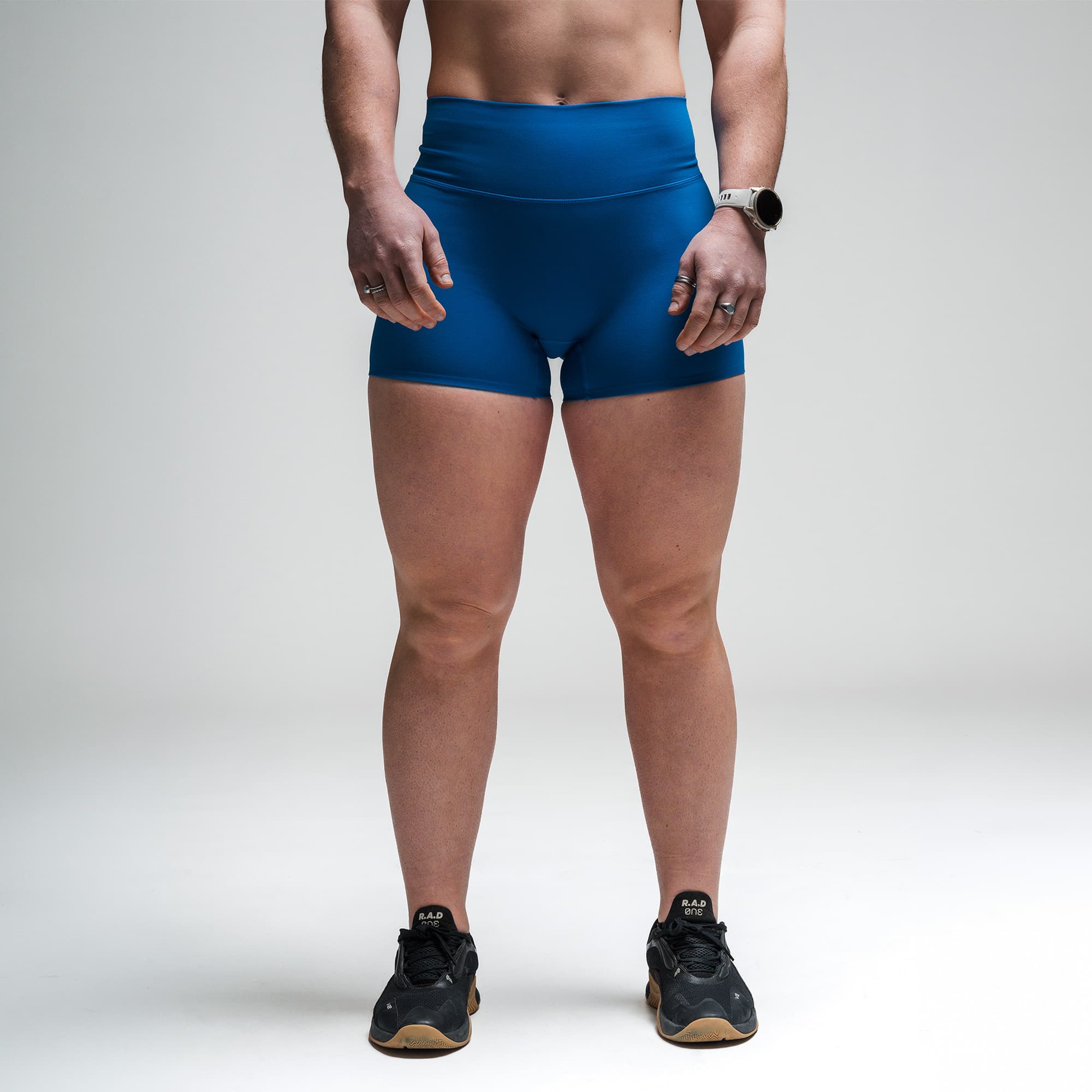 Athlete wearing the Electric Blue Axis 4" Shorts main image