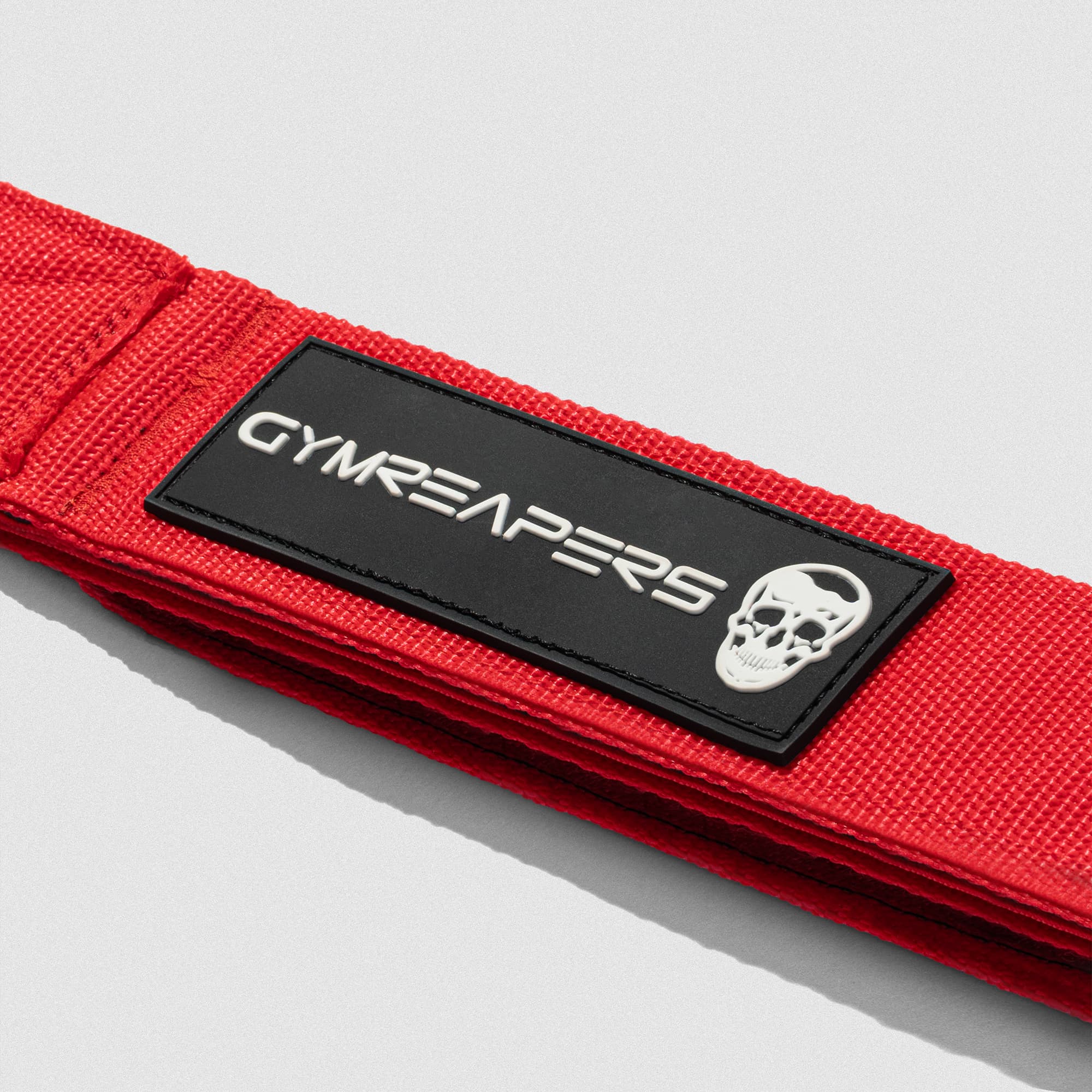 Gymreapers Tricep Rope 27" - Red close up shot of logo