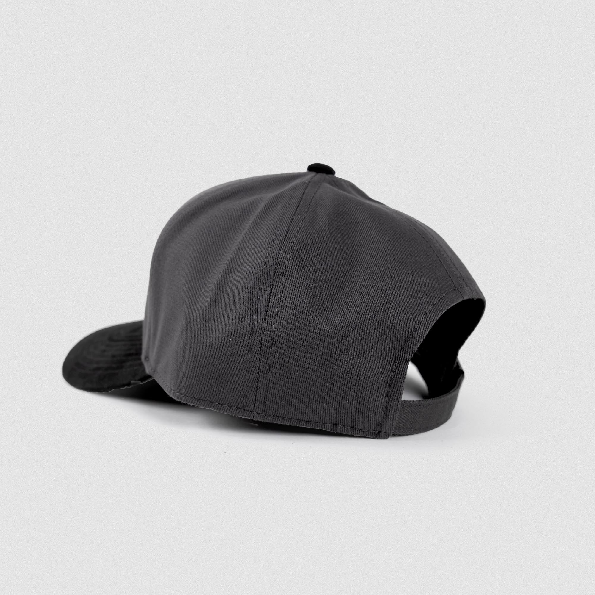 Gray 5-Panel Initial Suede Hat back view