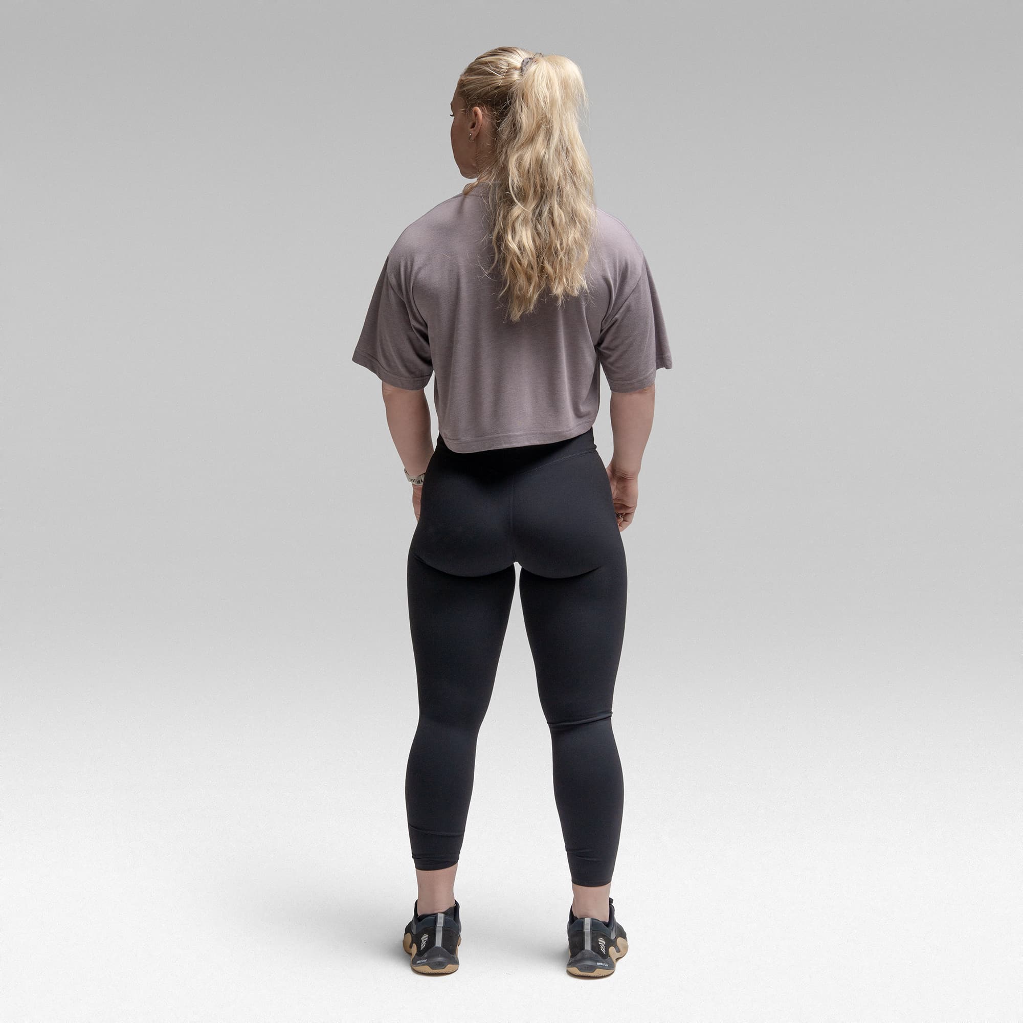 Active Tri-Blend Cropped Tee - Lilac/White