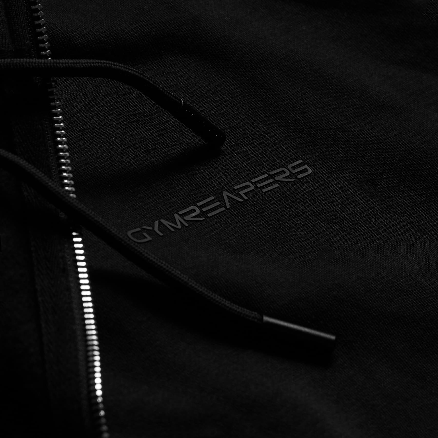 axis zip up hoodie black black detail