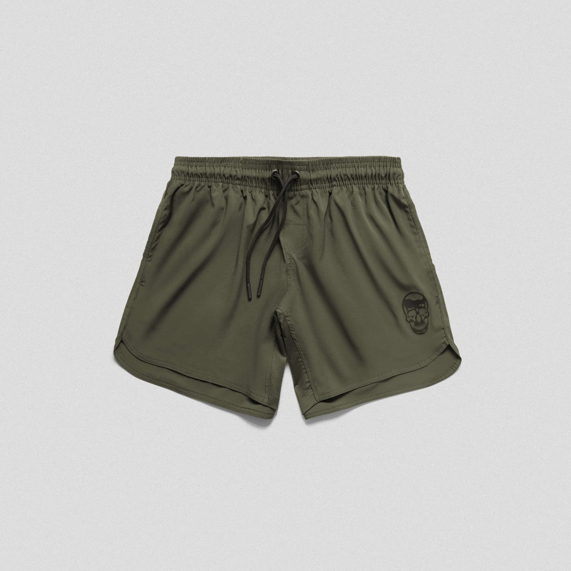 green training shorts lay flat