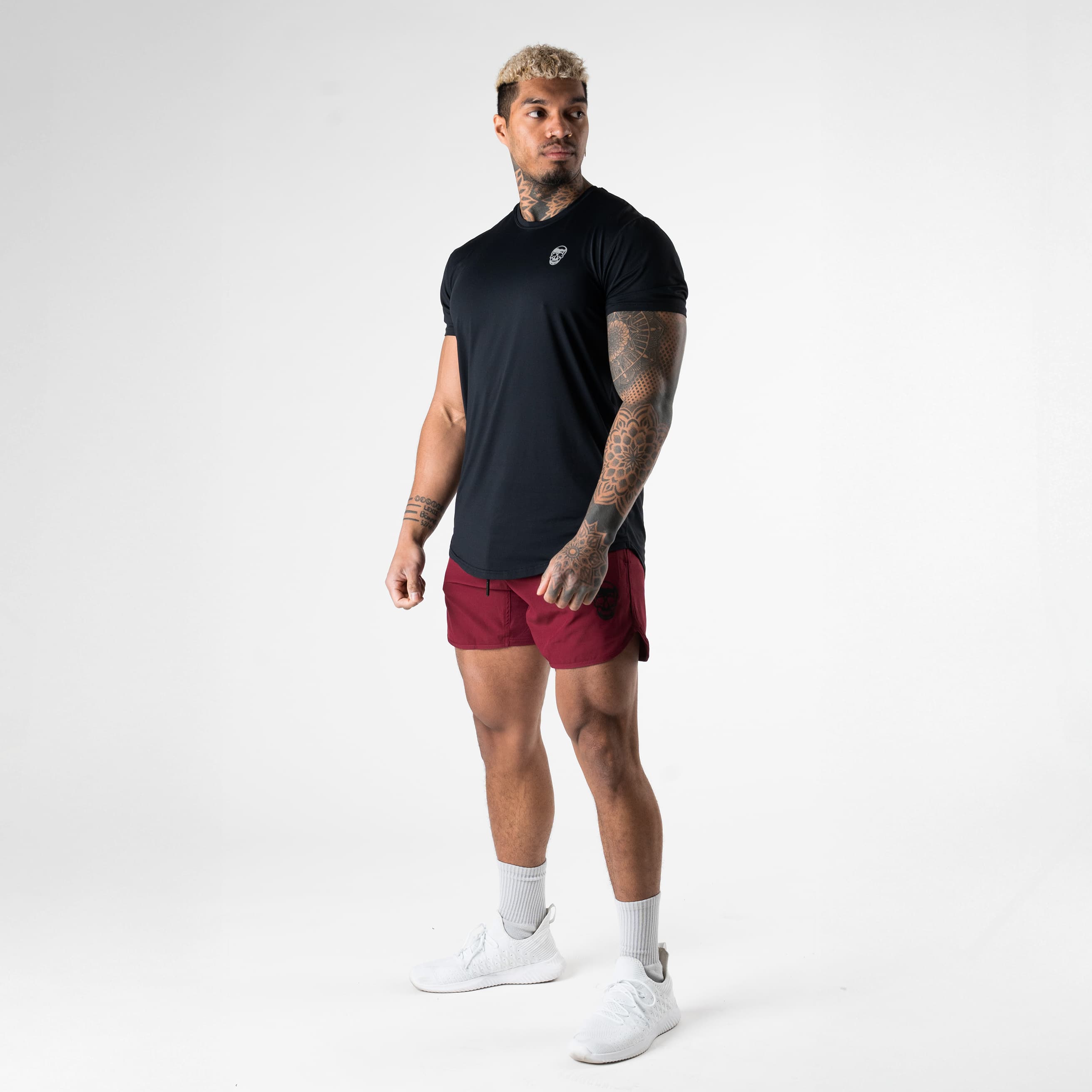 training shorts burgundy full studio