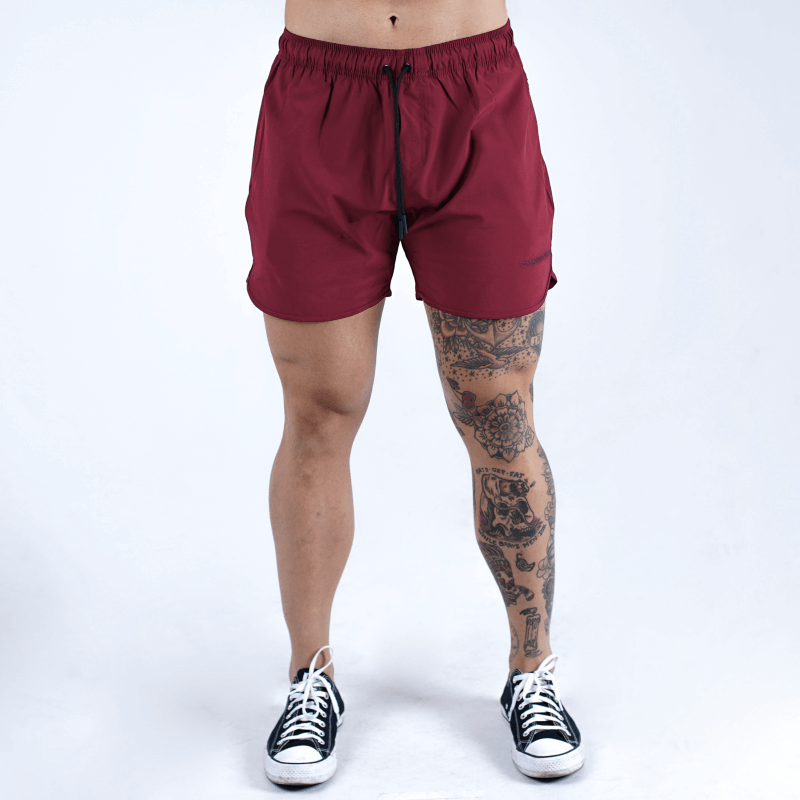 dynamic training shorts maroon front