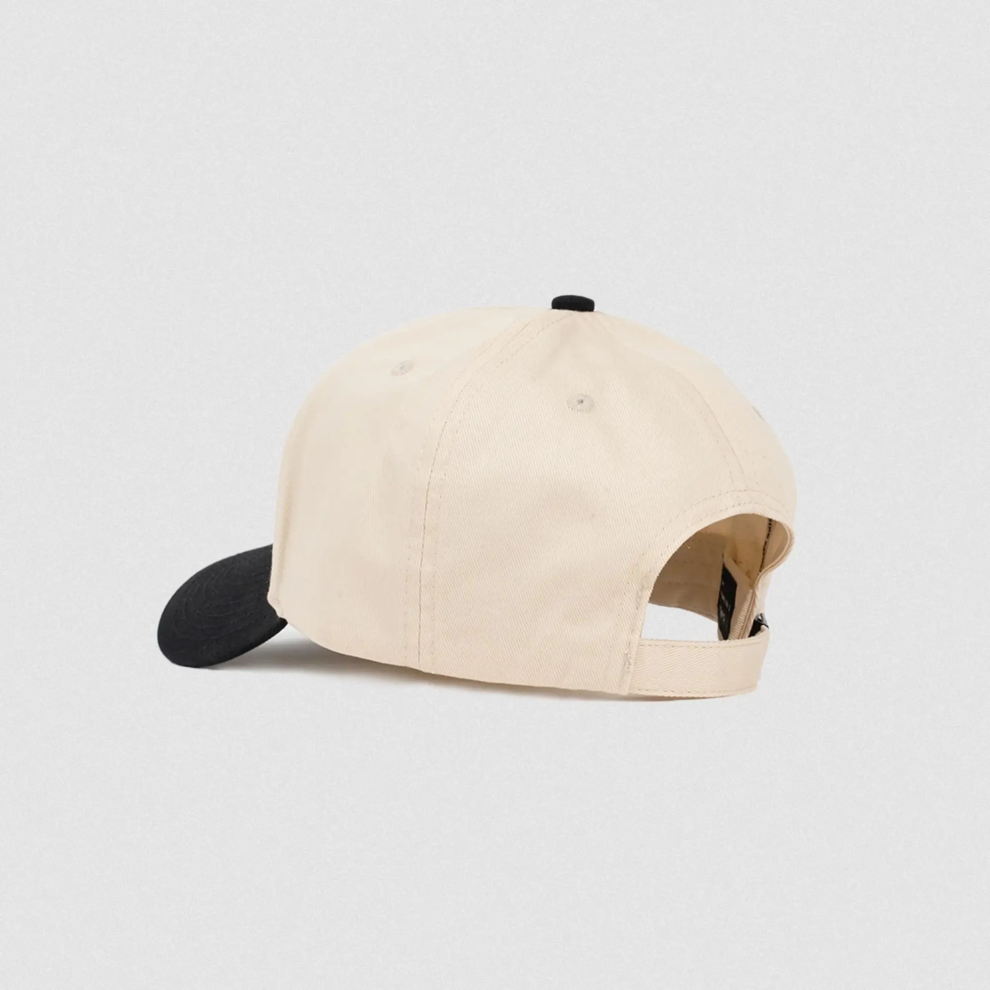 initial hat cream black back