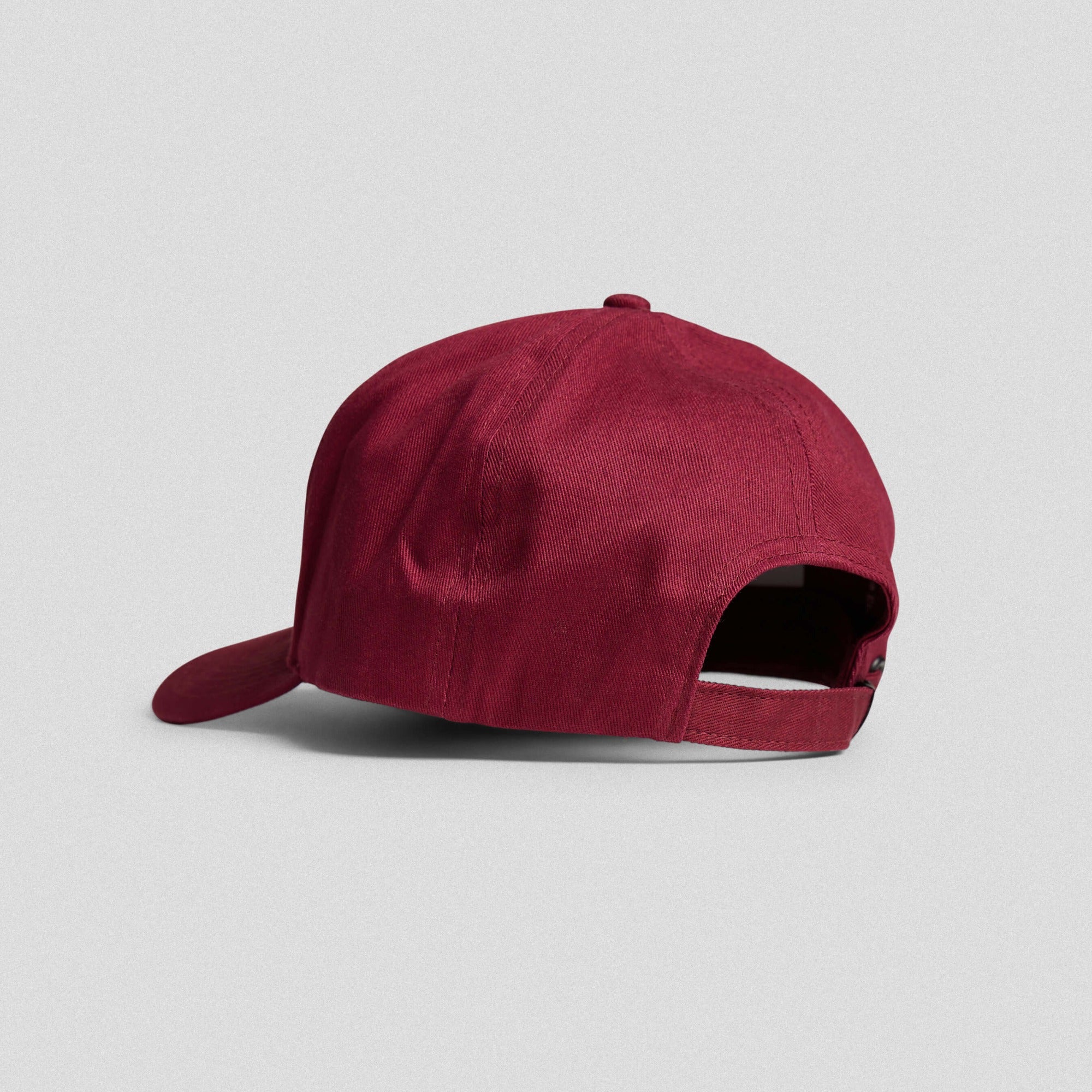 5 panel skull hat burgundy back