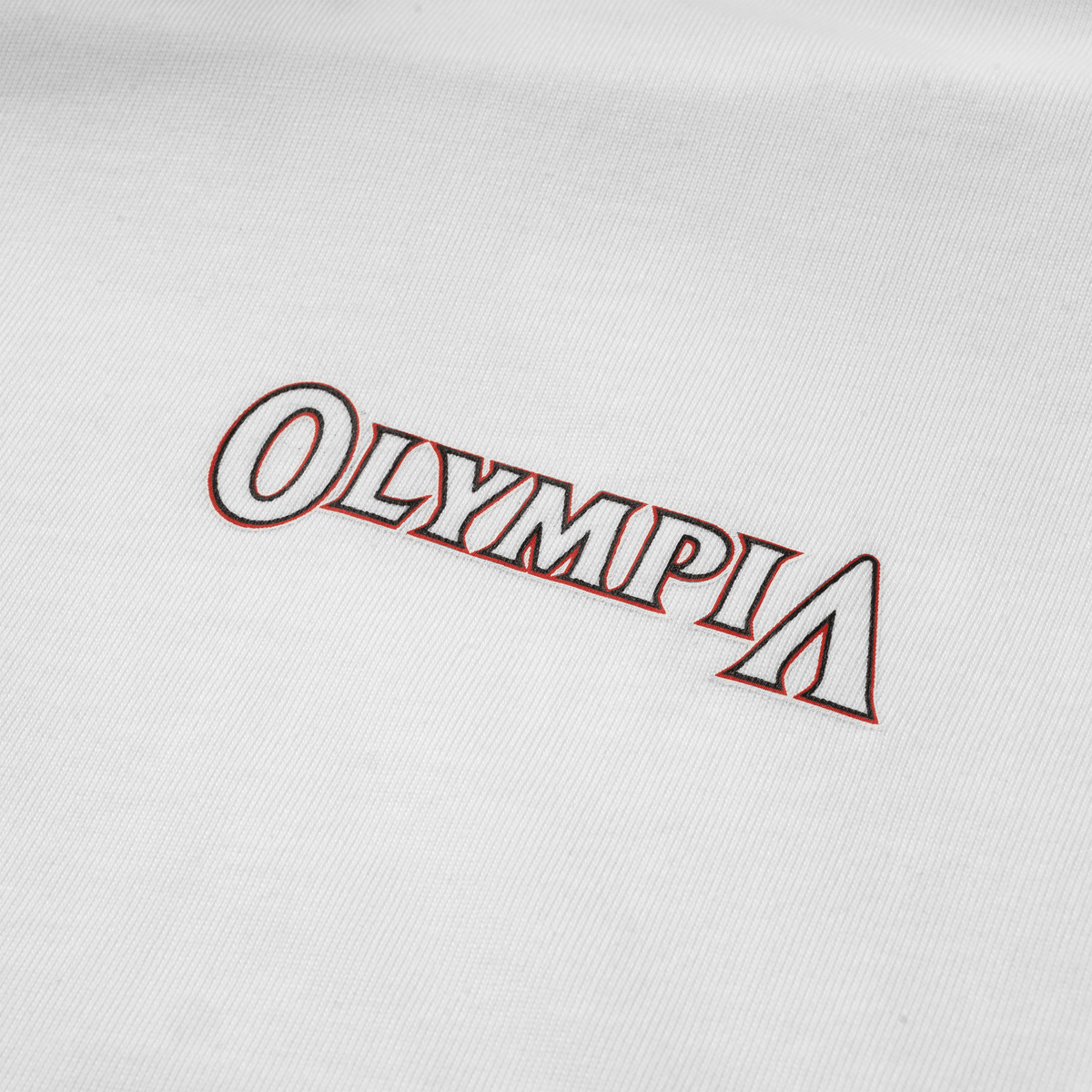 "OLYMPIA" Chest Logo Detail
