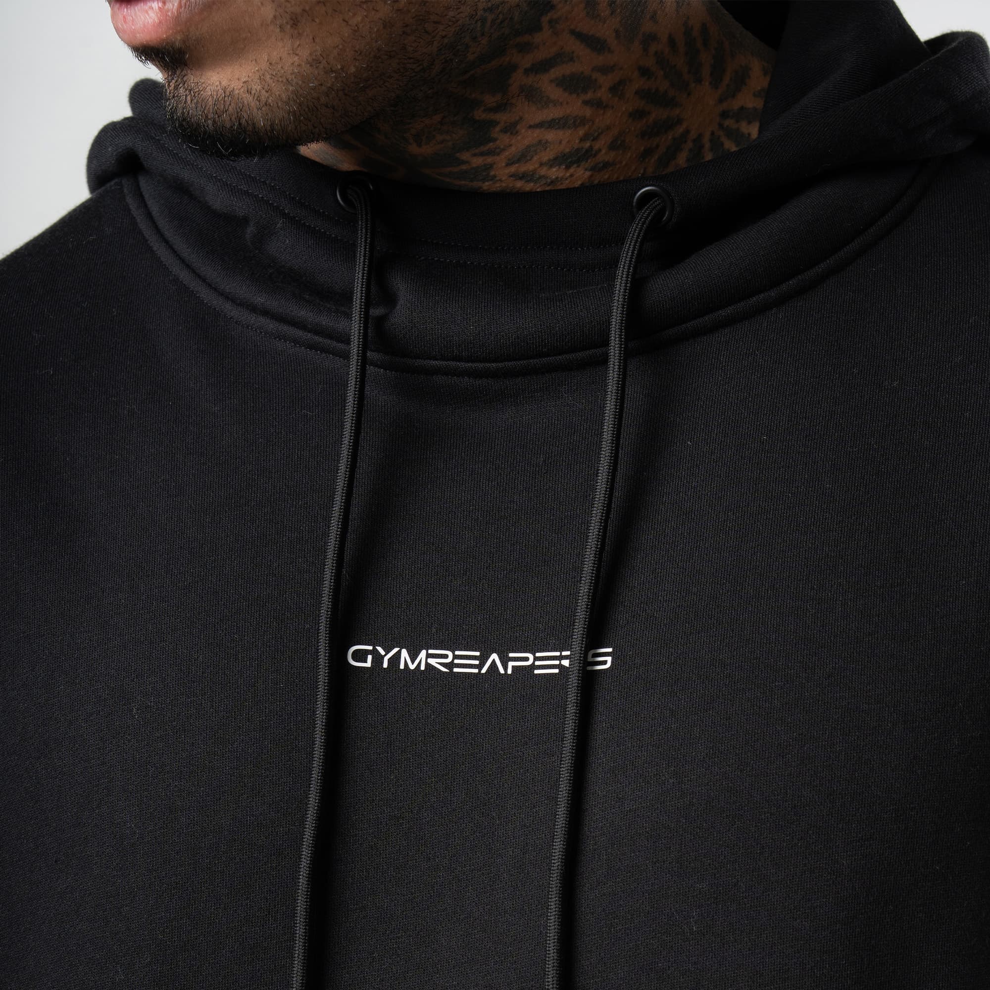 8yards Men’s Mockneck Hoodie Gymreapers Axis Mockneck Hoodie - Black/White