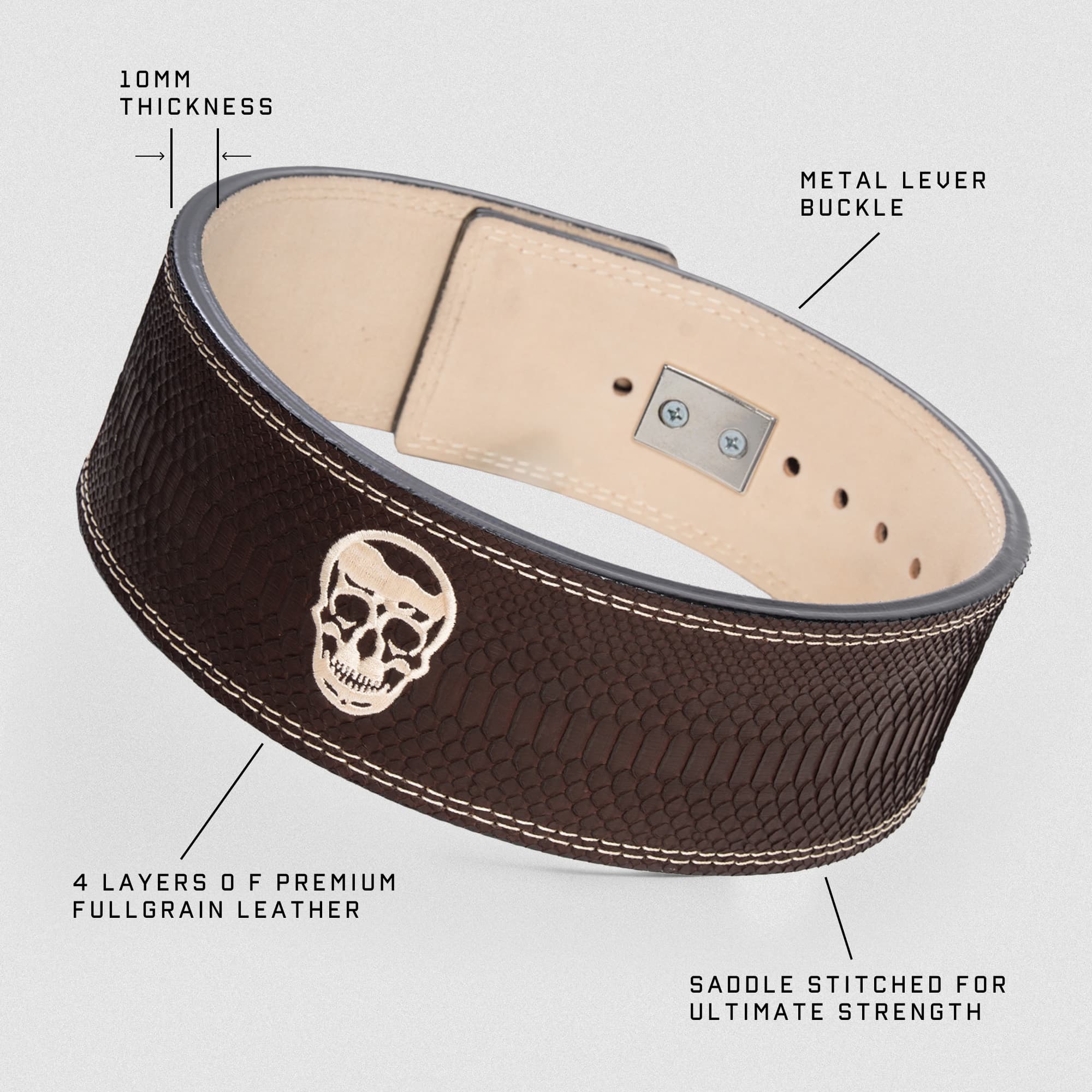 10MM Lever Belt - Cafe Python