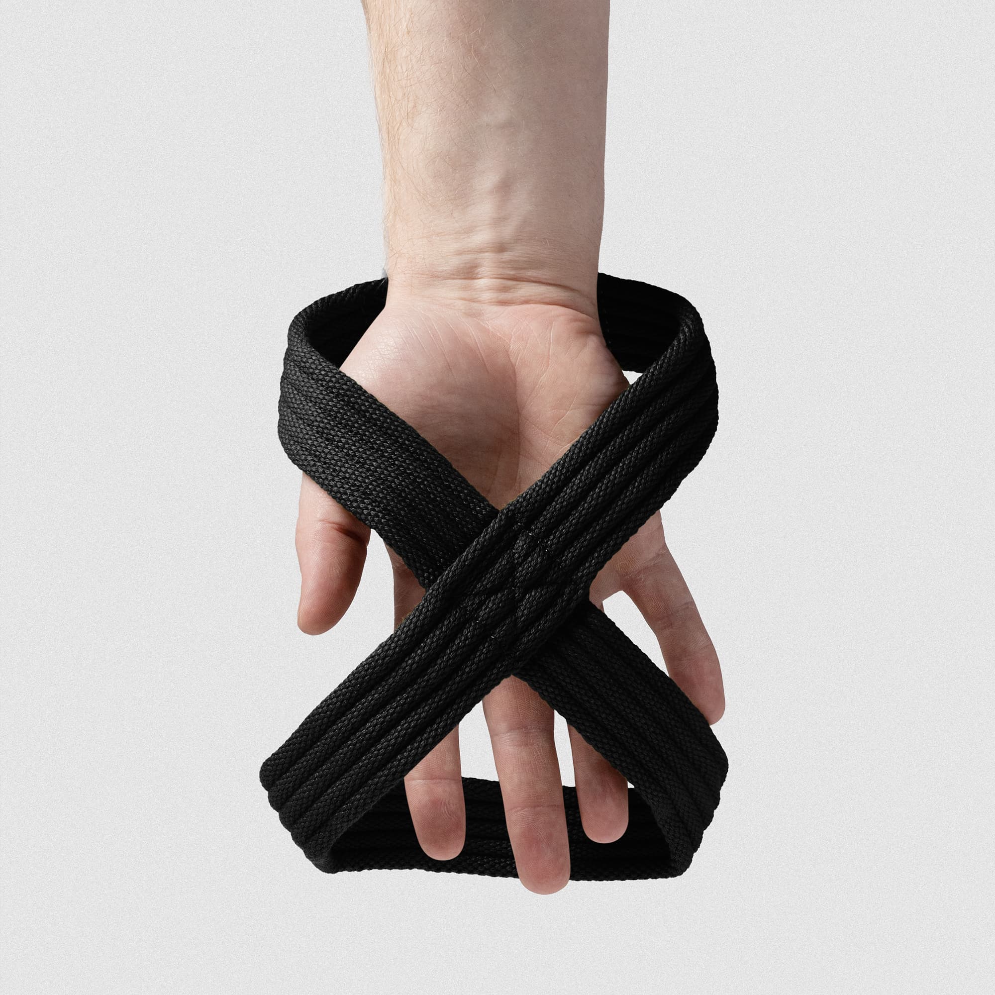 Athlete wearing the Figure 8 Lifting Straps 