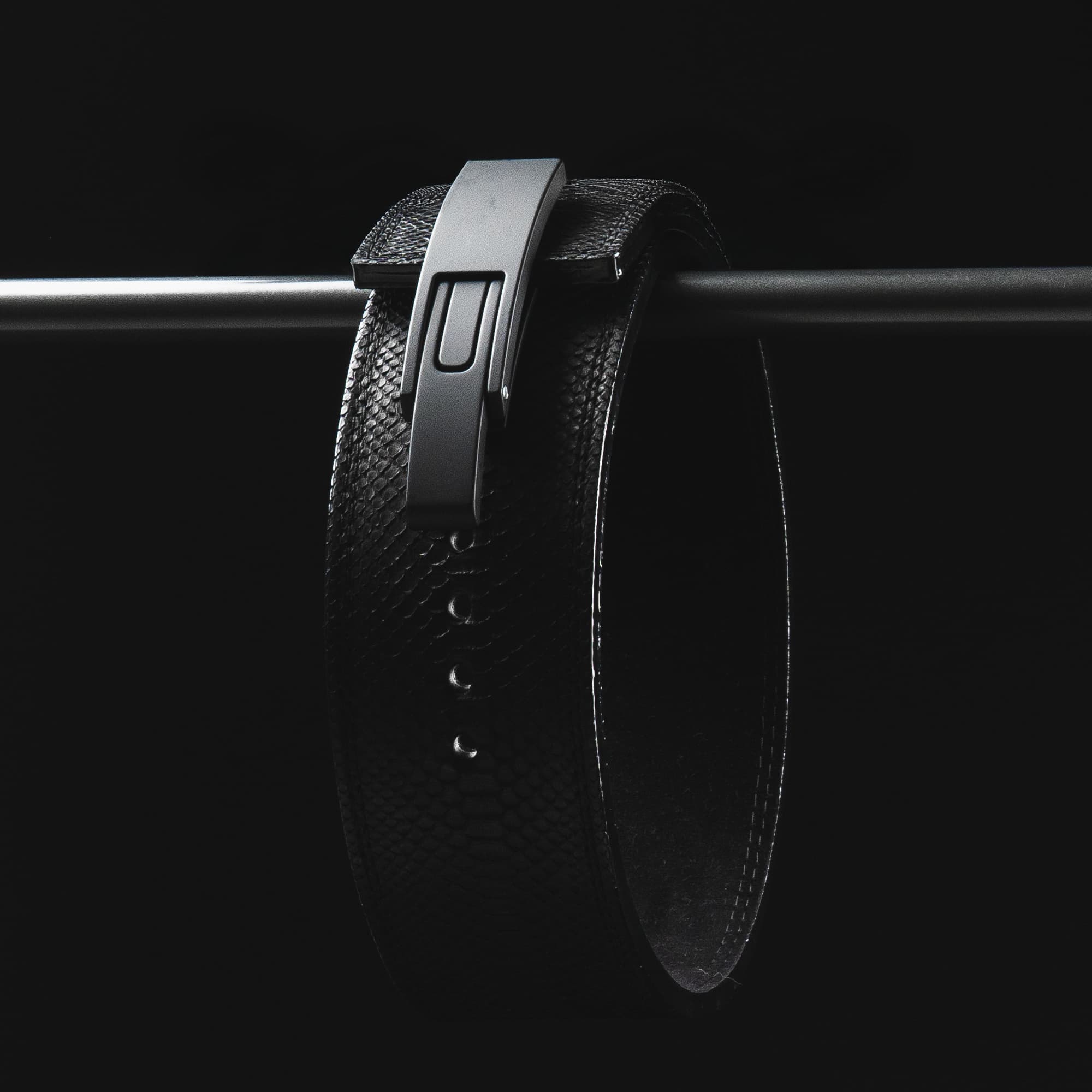 10MM Lever Belt - Onyx Python