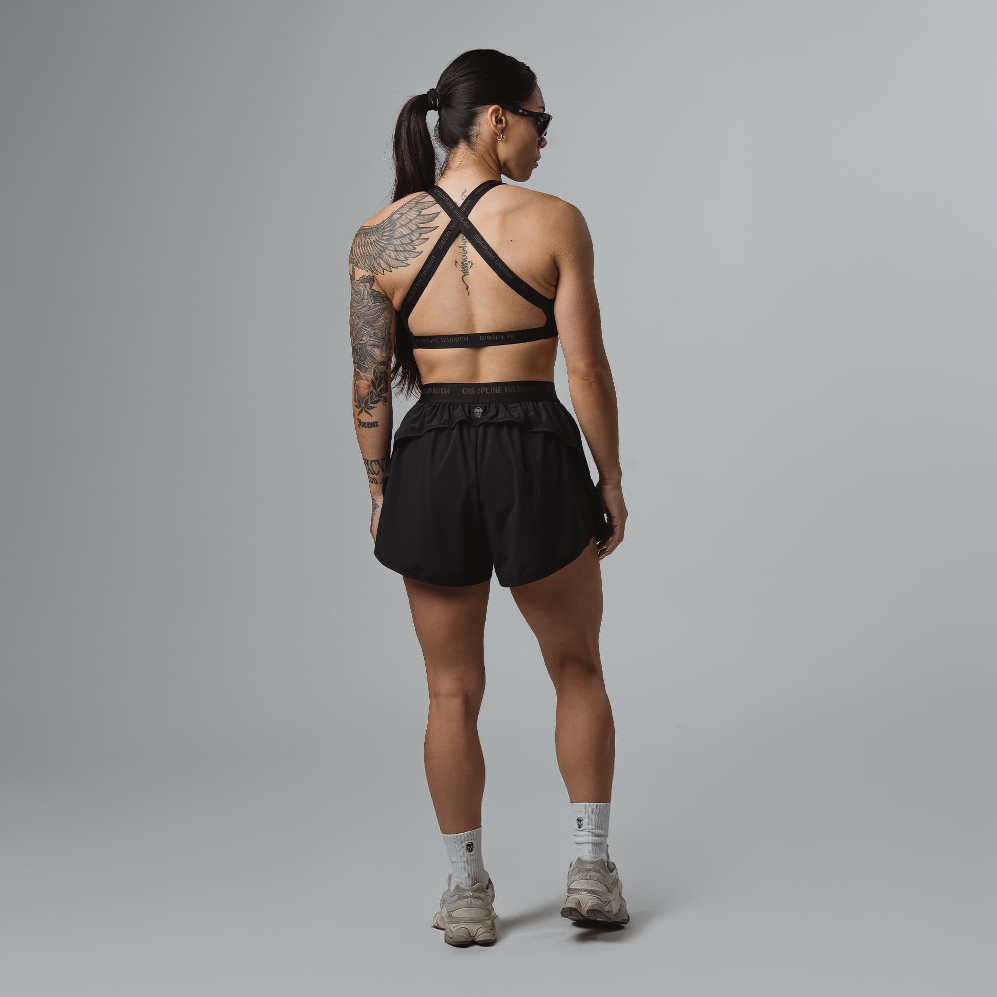 Discipline Division Crossback Sports Bra full body back view