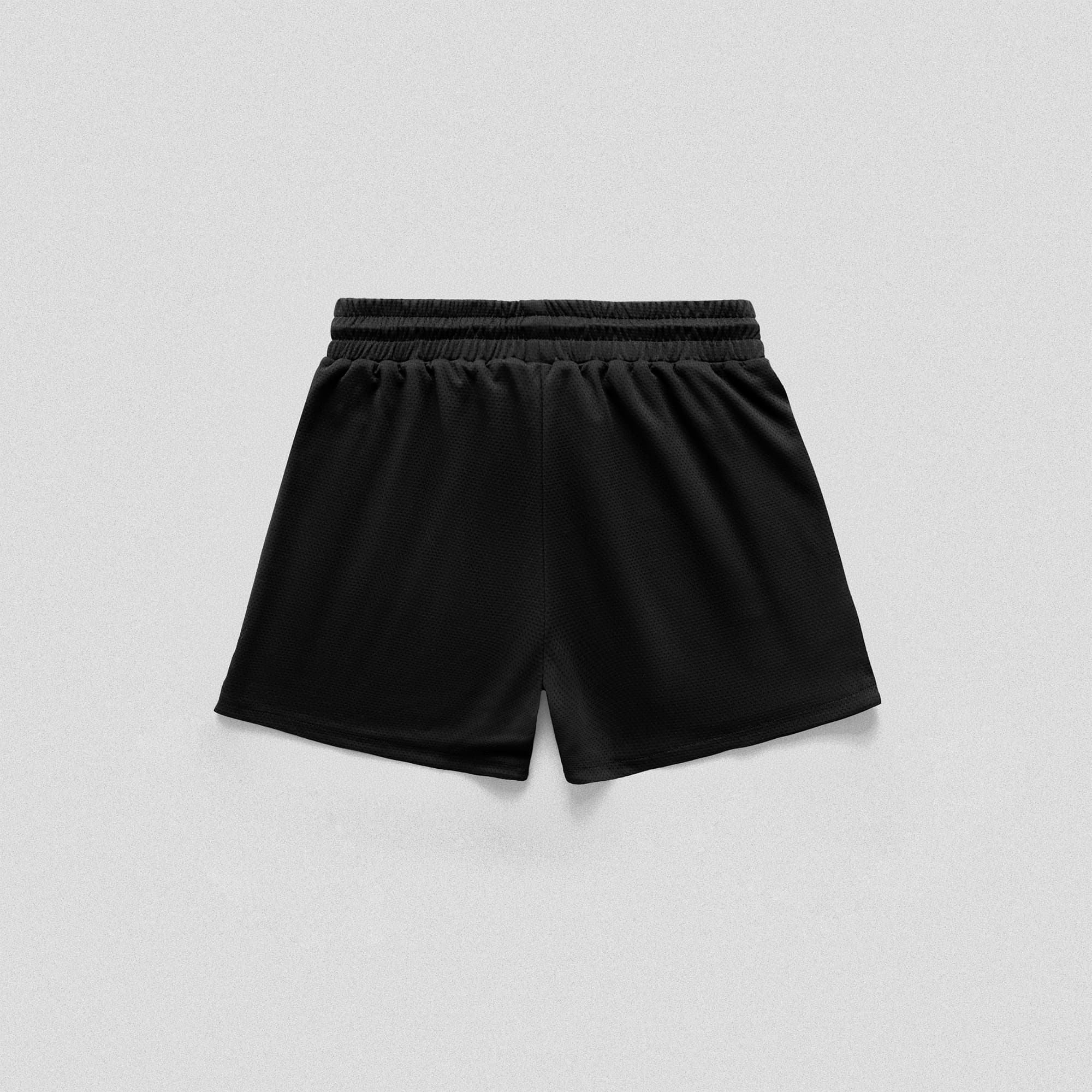 Black/White Core Skull Mesh Training Shorts lay flat back view