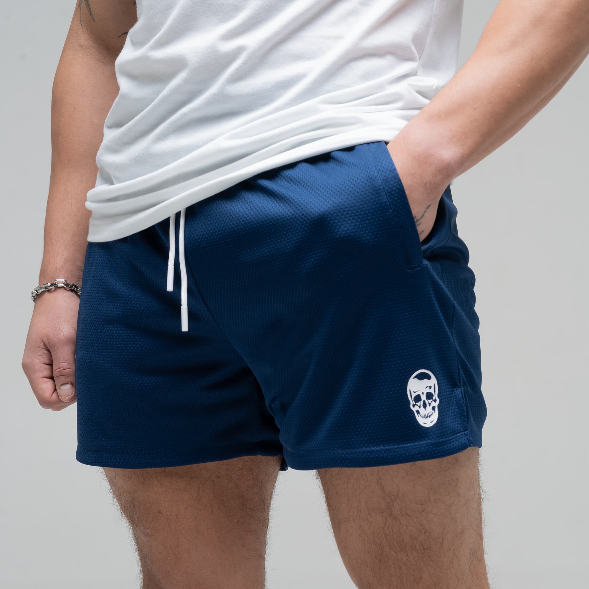 Core Skull Mesh Training Shorts - Royal Blue