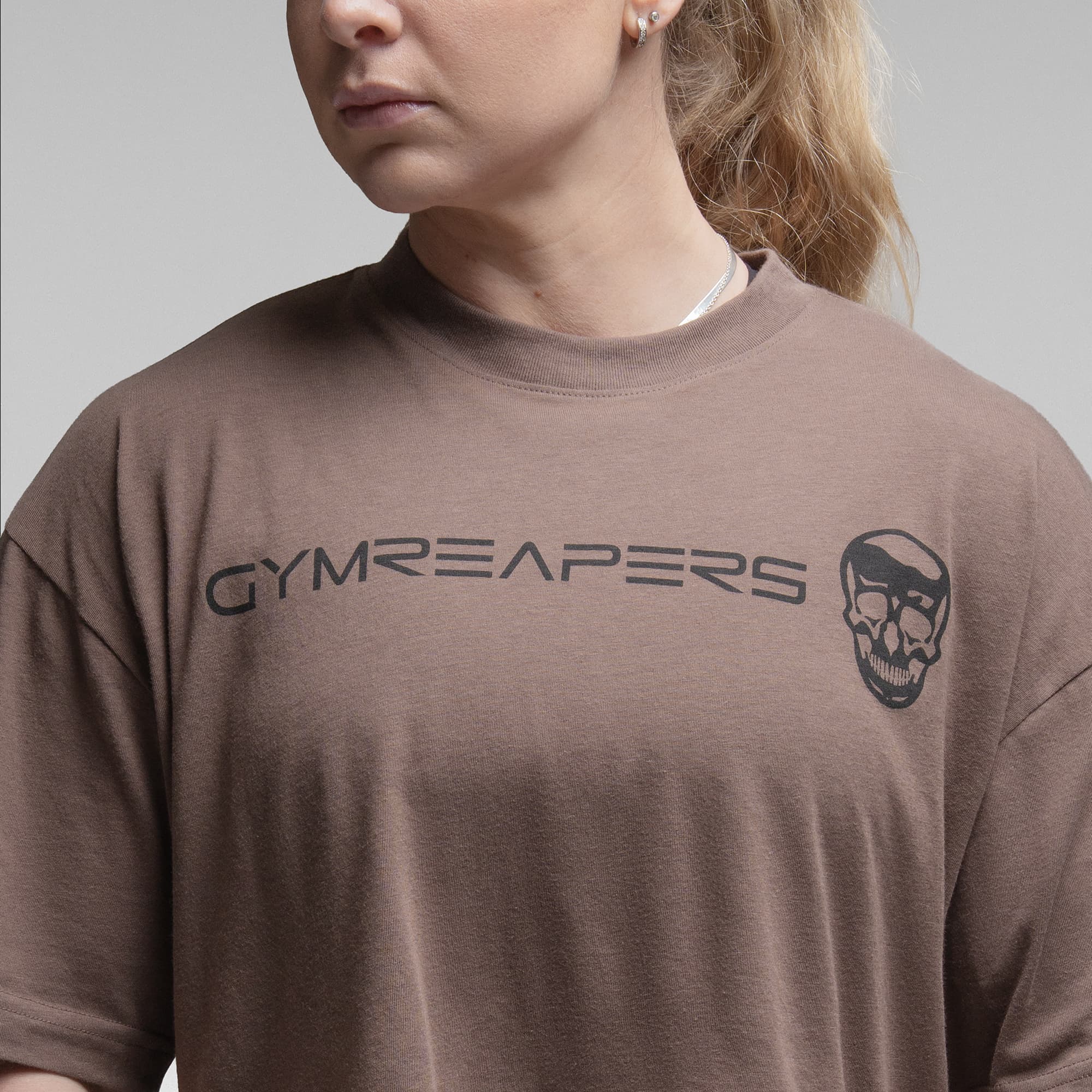 Active Tri-Blend Cropped Tee - Toffee/Black