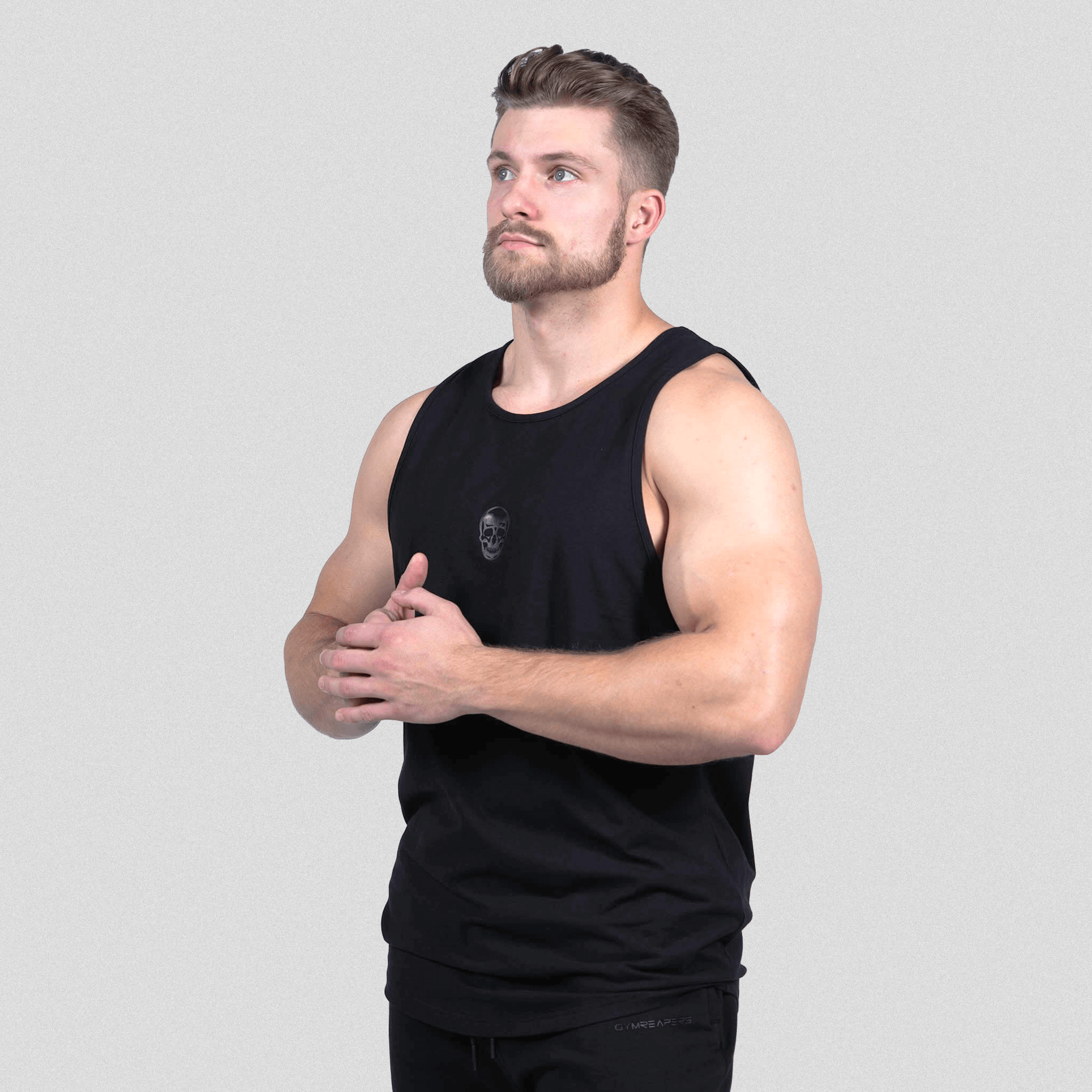 ascend scoop hem tank black front