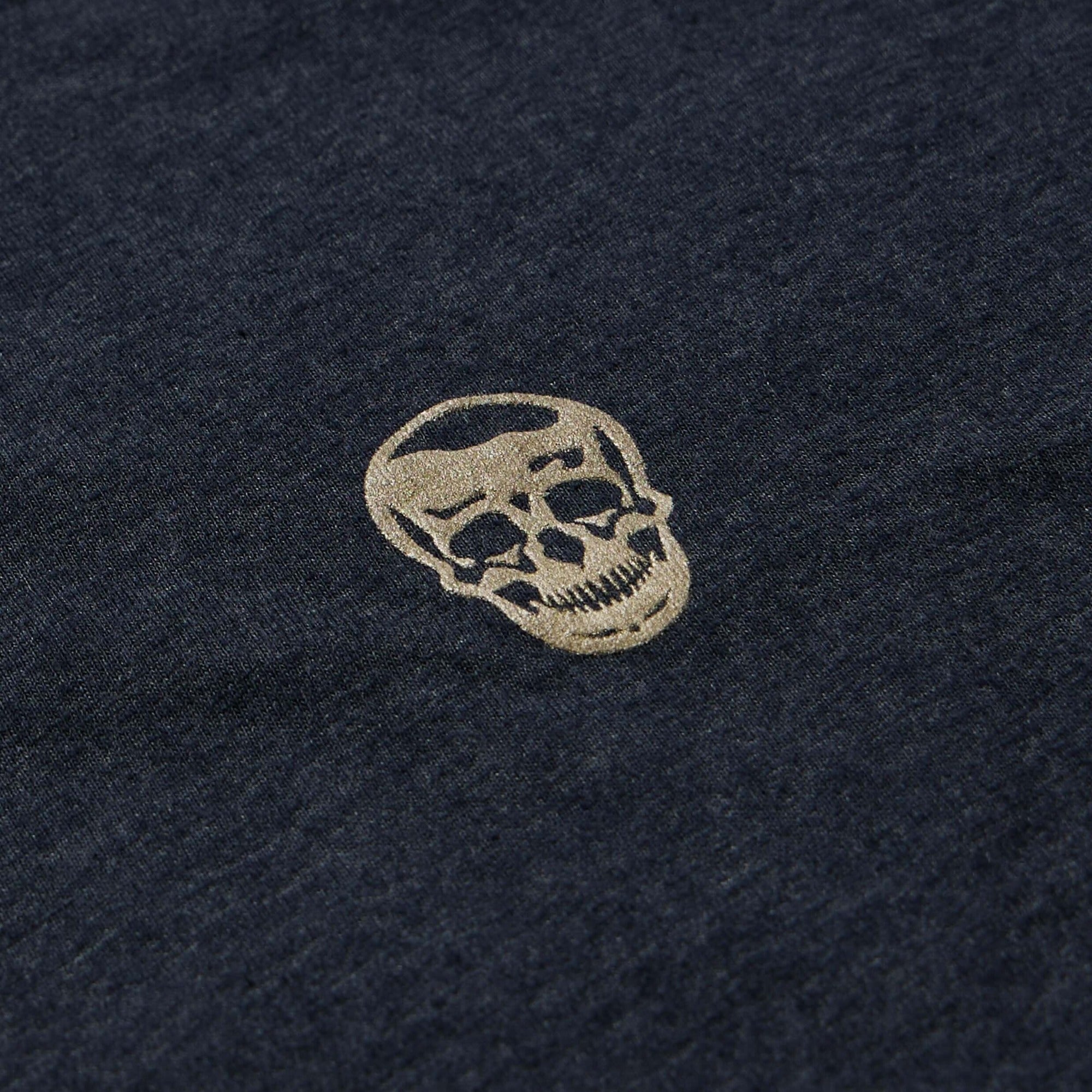 core shirt skull navy gold detail