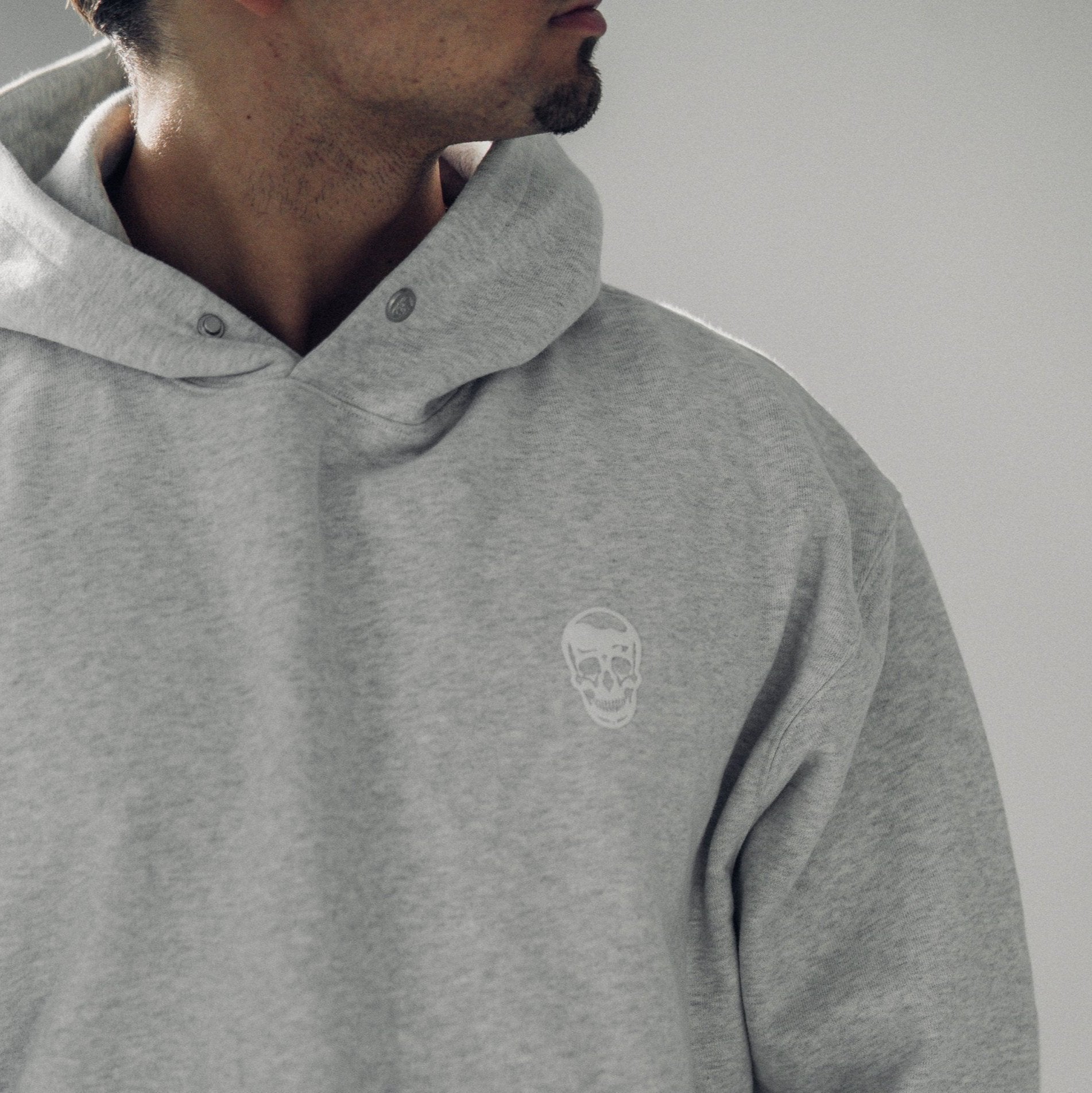 heavy weight hoodie light heather gray front