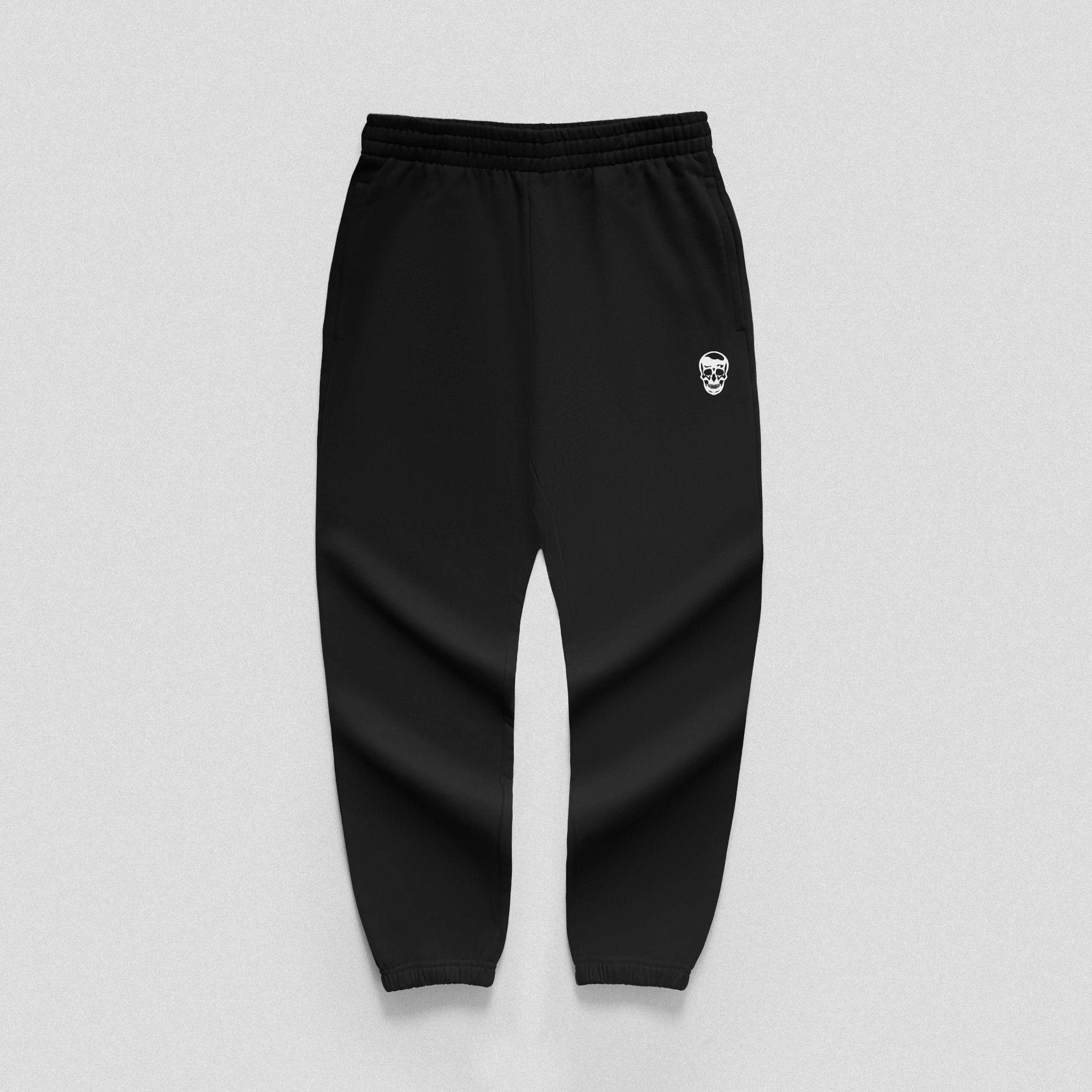 heavyweight core skull jogger black white front