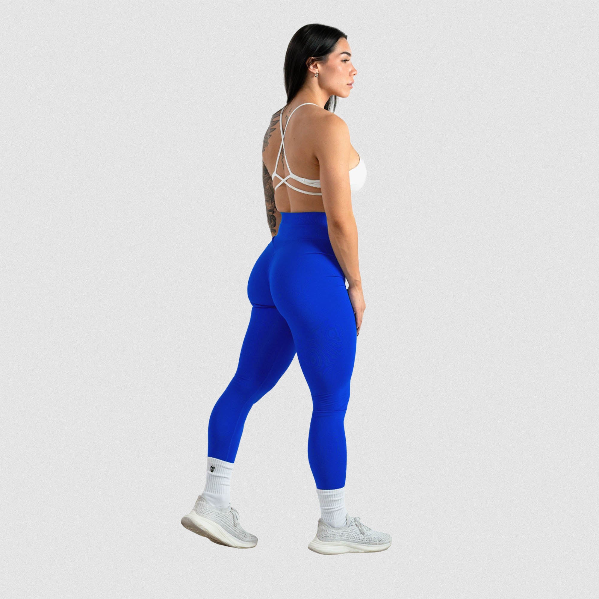 infinity leggings electric blue full body back