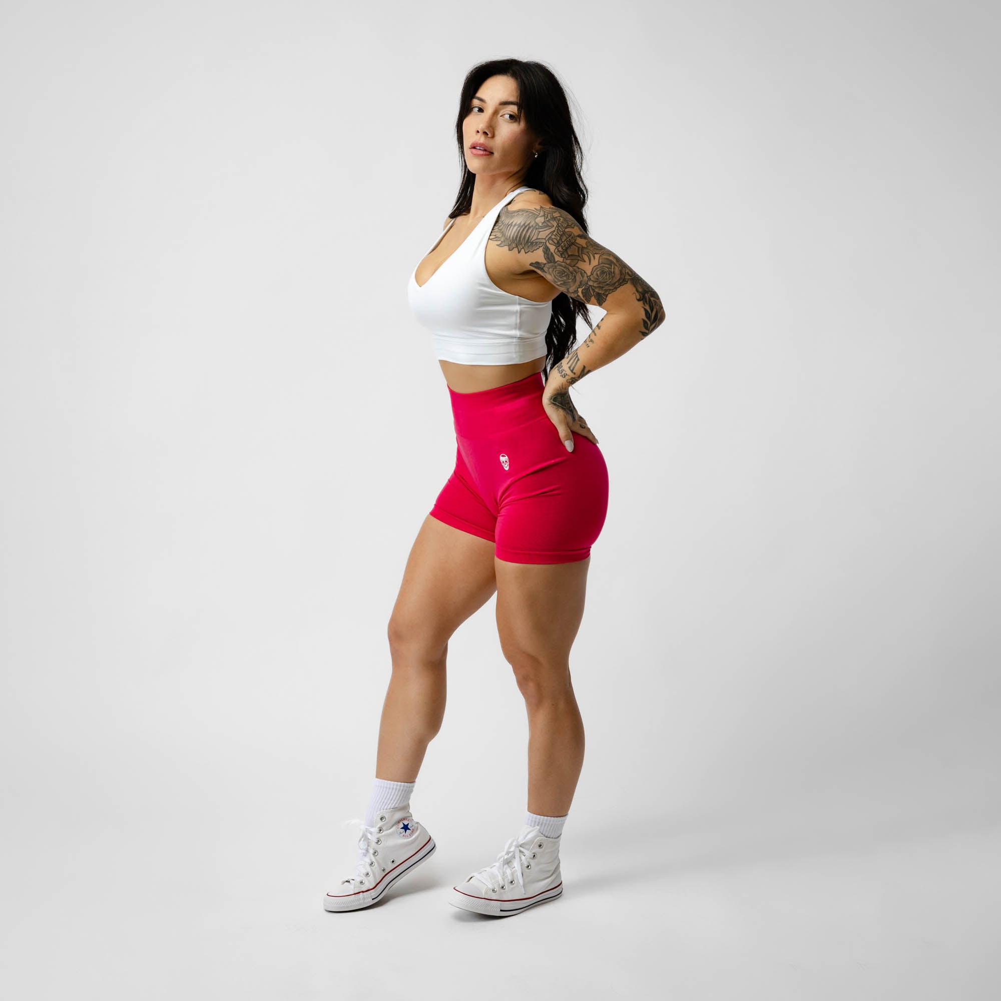 miami pink infinity shorts full front studio