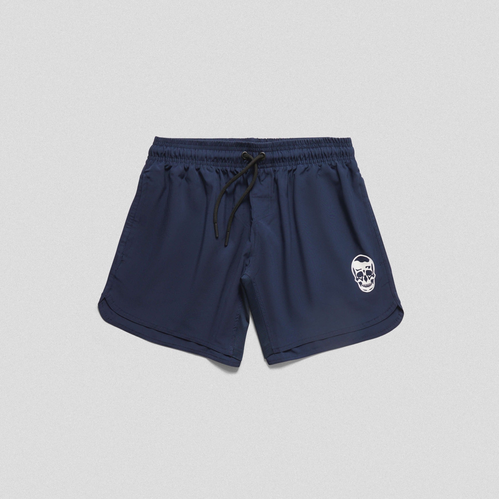 navy training shorts flat front