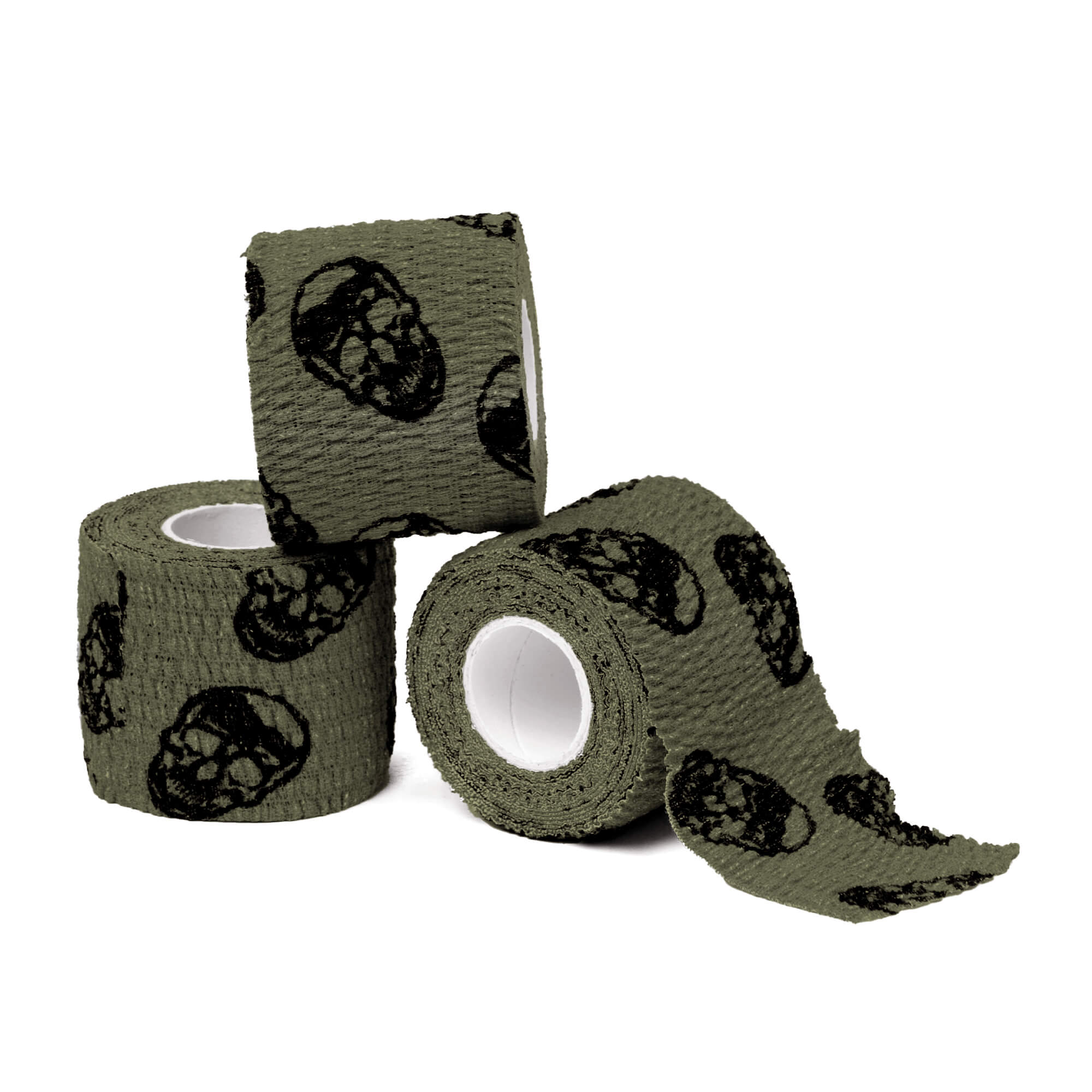 skull tape od green stacked trio tape roll