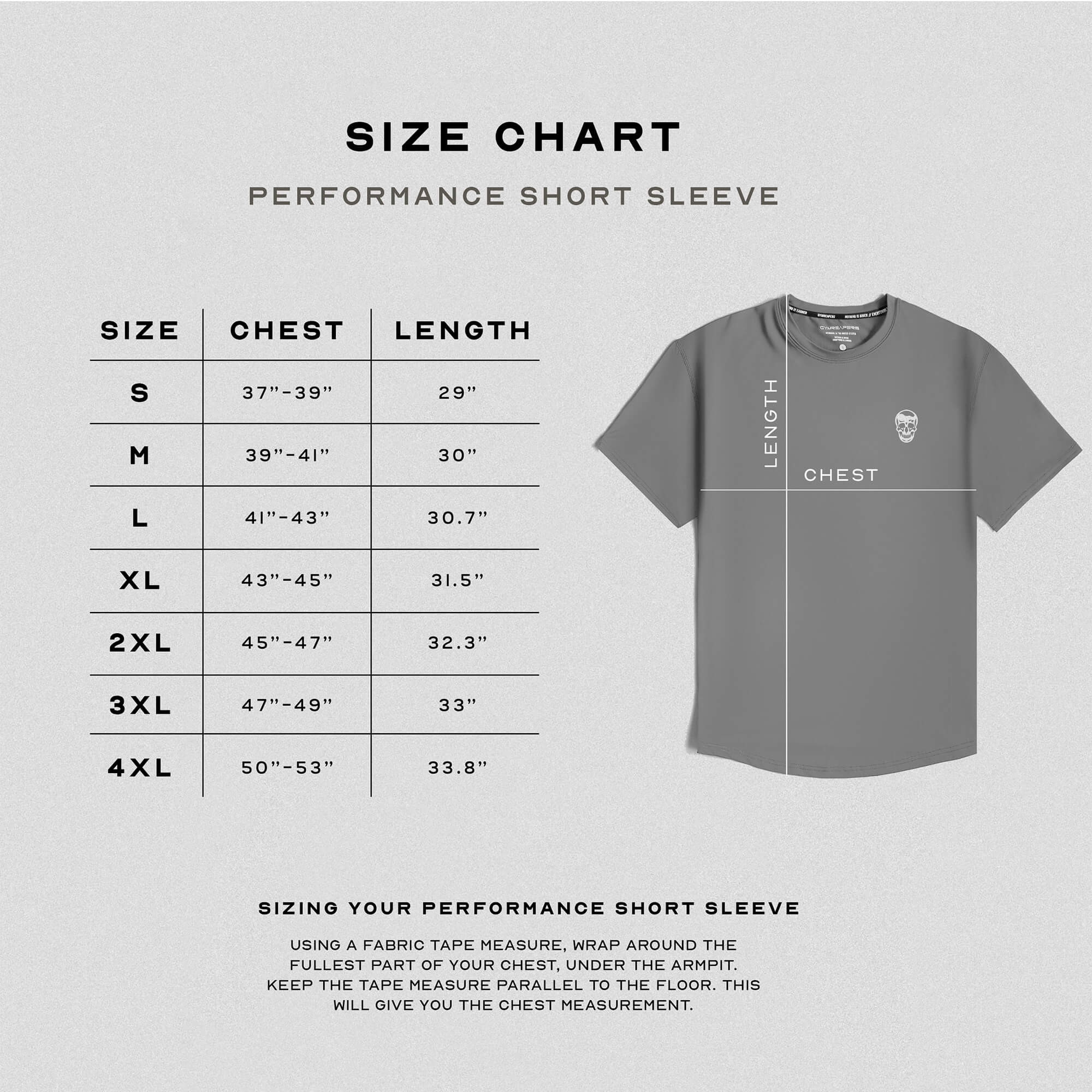 steel performance short sleeve shirts size guide