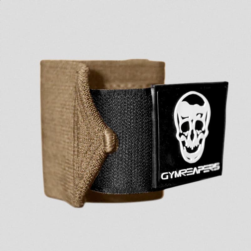 stiff khaki wrist wraps side