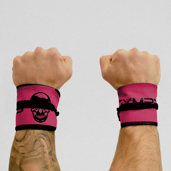 strength wrap pink pair on each hand.