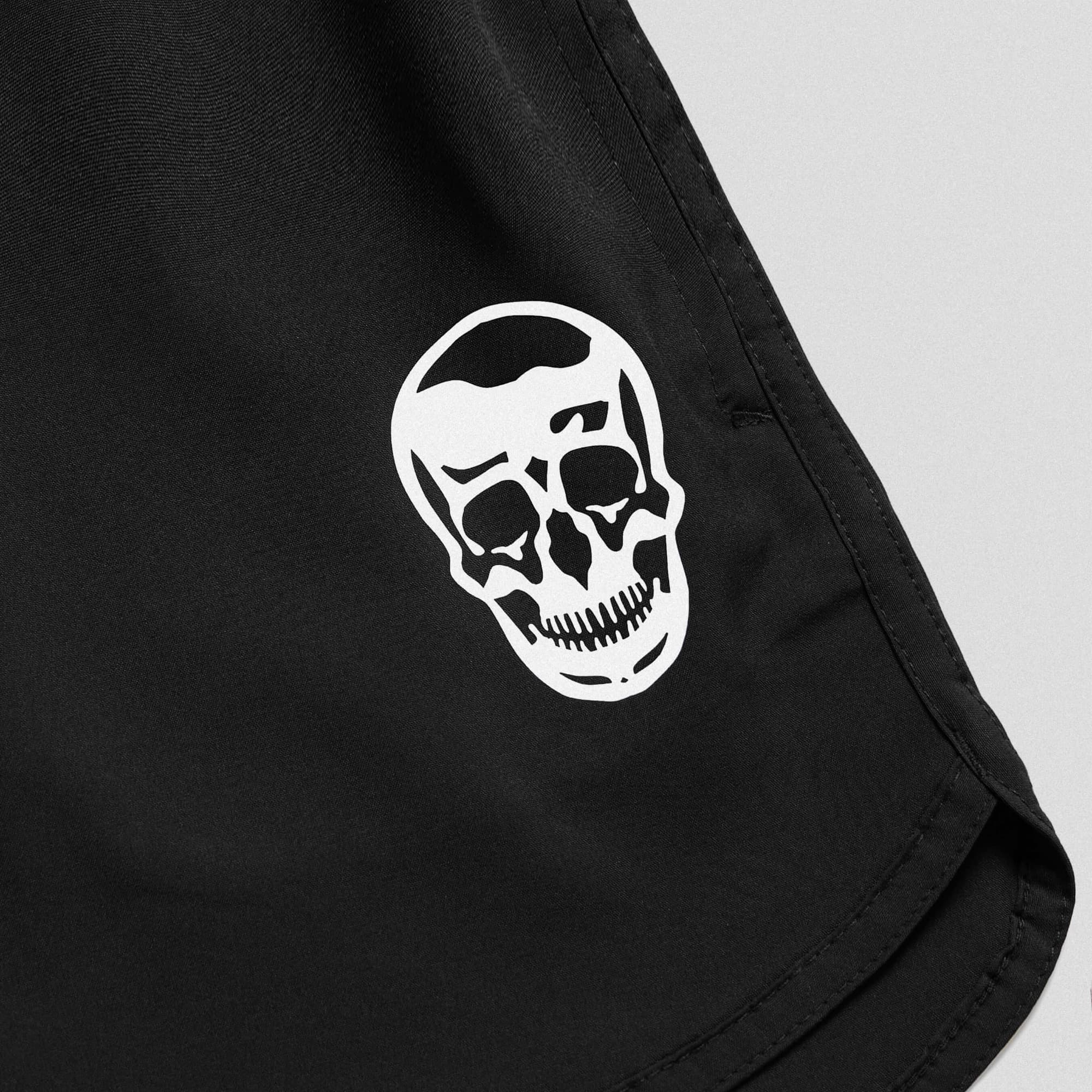 black training shorts close up shot of logo