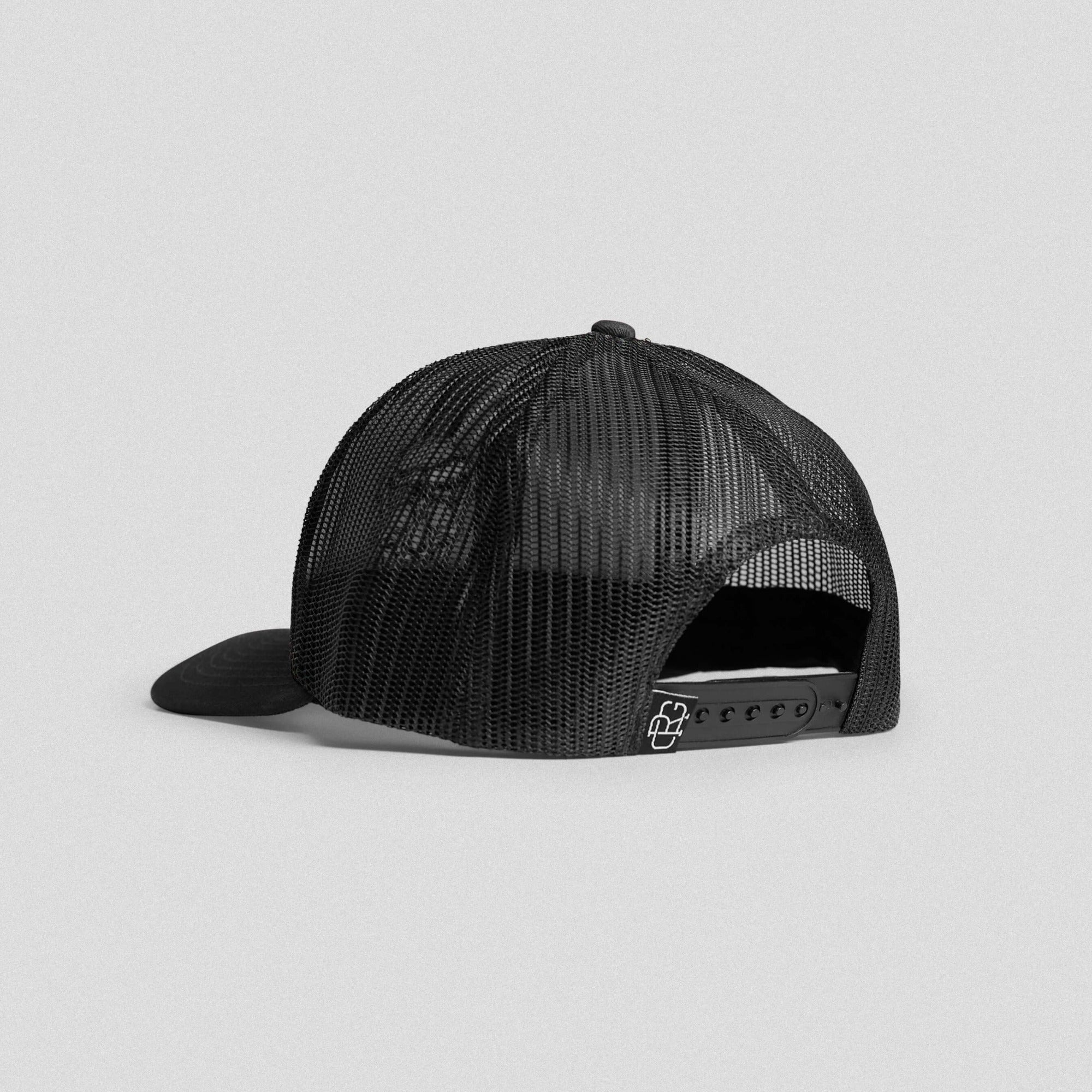 trucker hat black black back