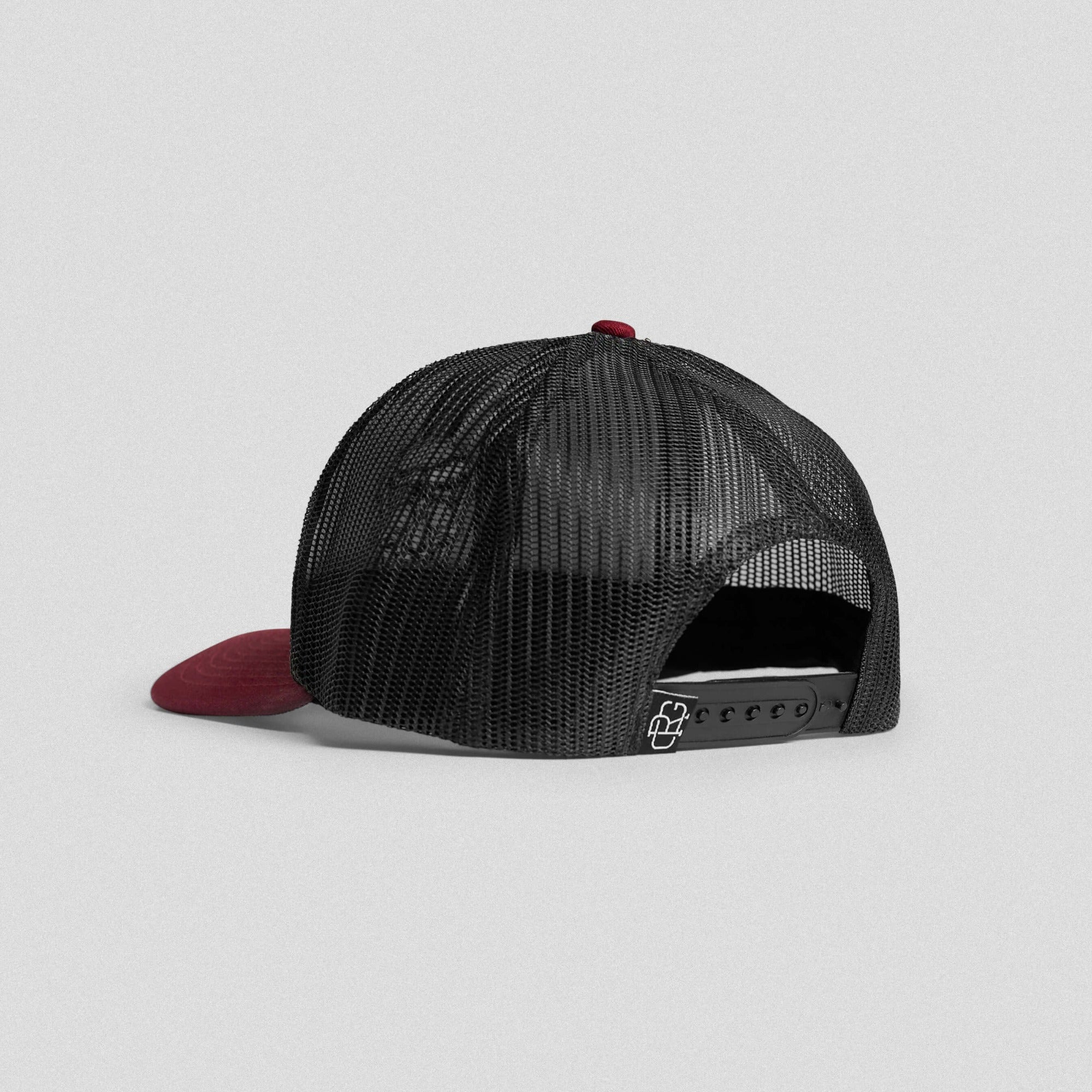 trucker hat maroon back