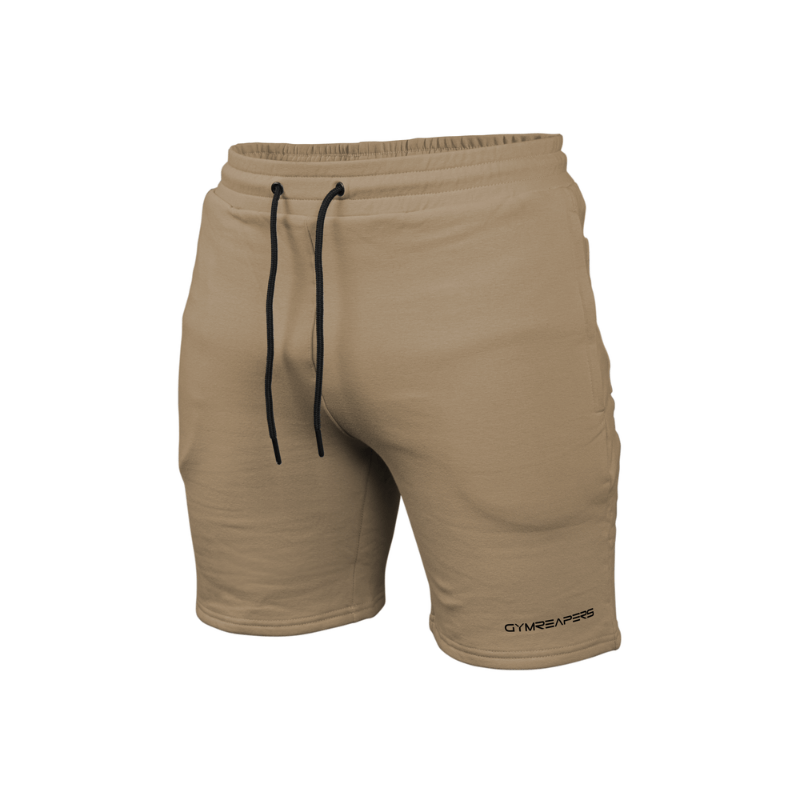 essential sweat shorts in tan 
